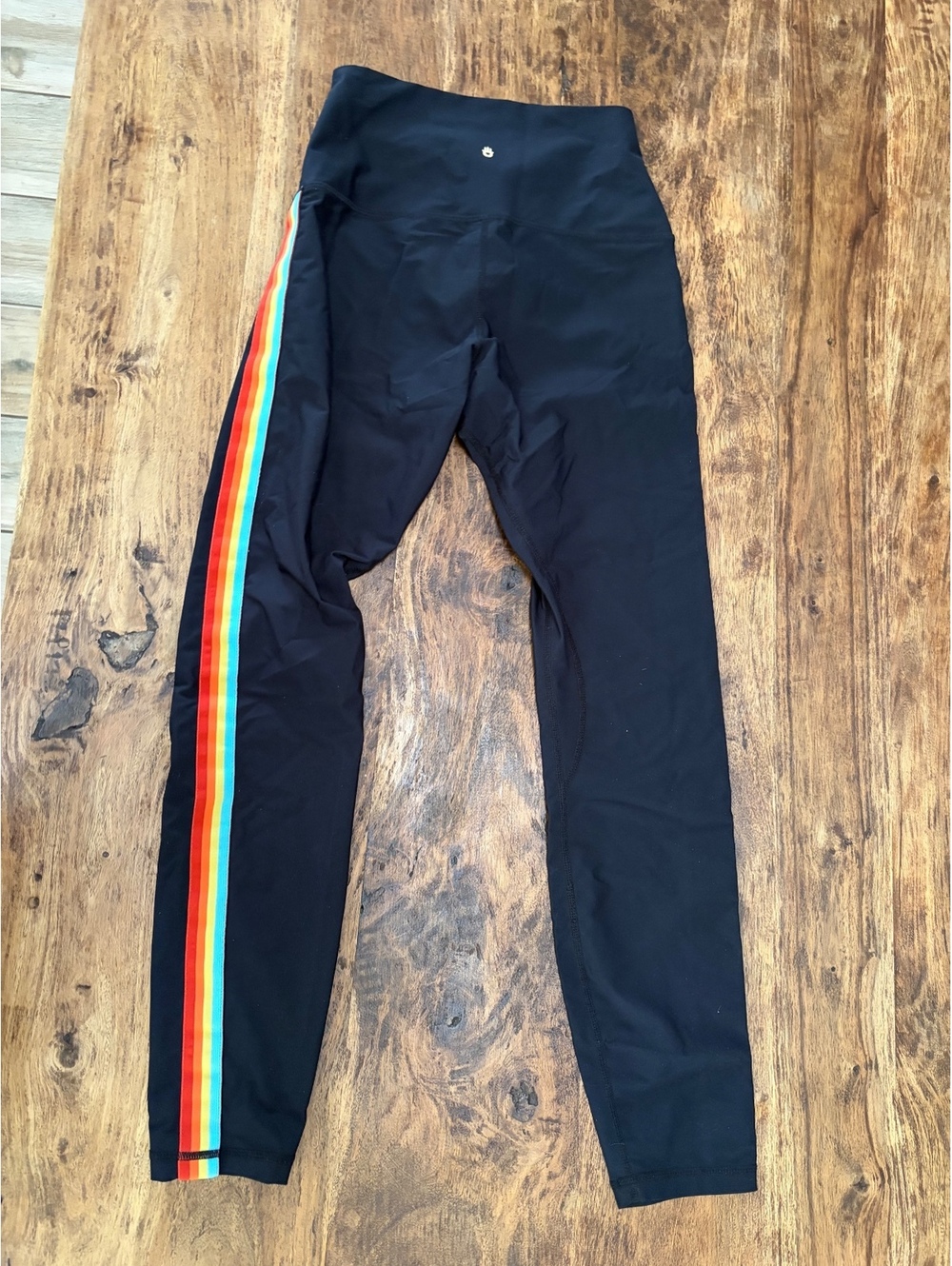 Spiritual Gangster Nirvana Infinity Legging Black with Rainbow Stripes - Picture 9 of 9